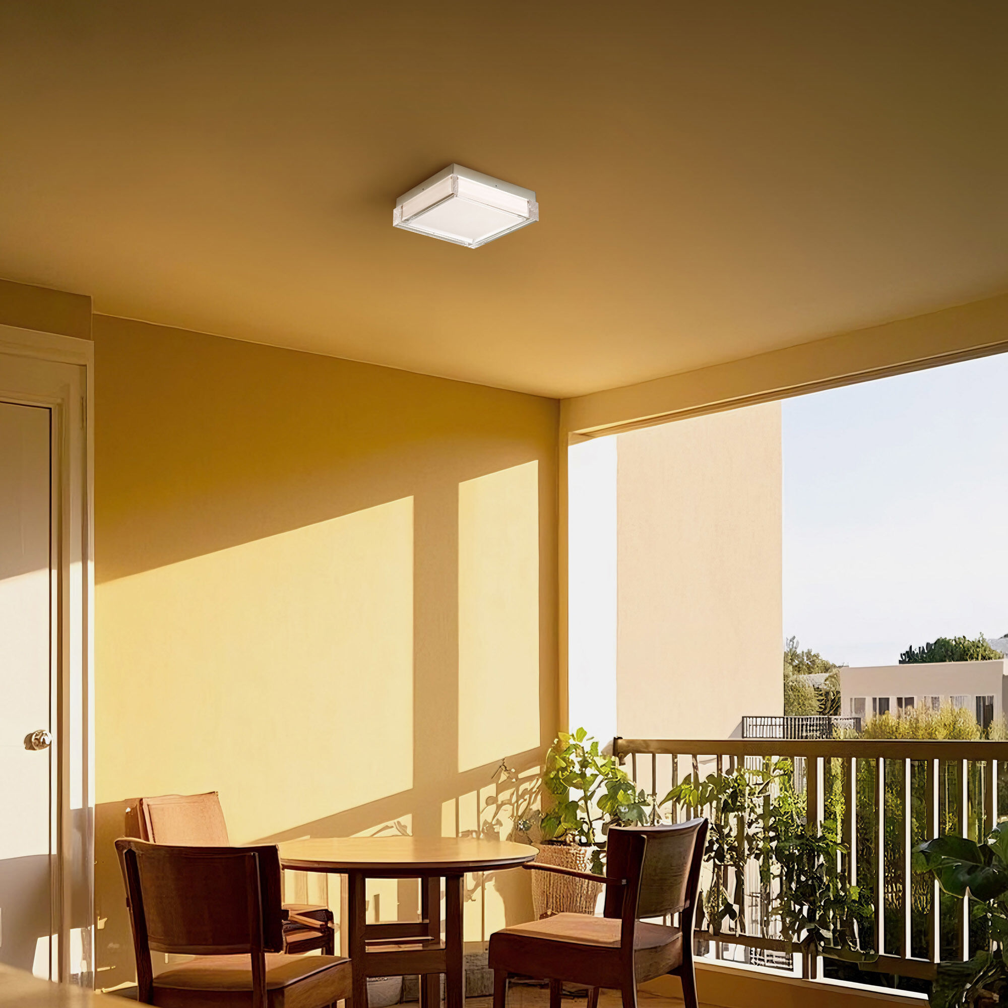 Box LED 8 inch Brushed Stainless Steel Outdoor Flush Mount